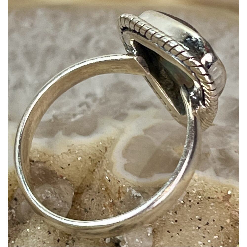 Natural Australian Boulder Opal Sterling Silver Ring Sz 6 Southwestern Handmade - Picture 11 of 16